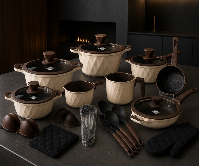 Kit Mônaco Completo 100% Cerâmica Premium – 21 Peças + Faqueiro de Brinde