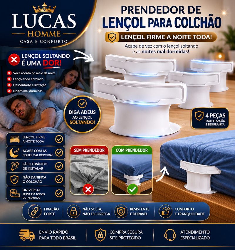 Prendedor De Lençol Antideslizante